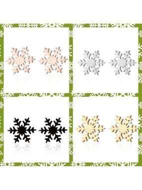 Snowflake Stainless Steel Stud Small Earrings 1 pair choose color #1147